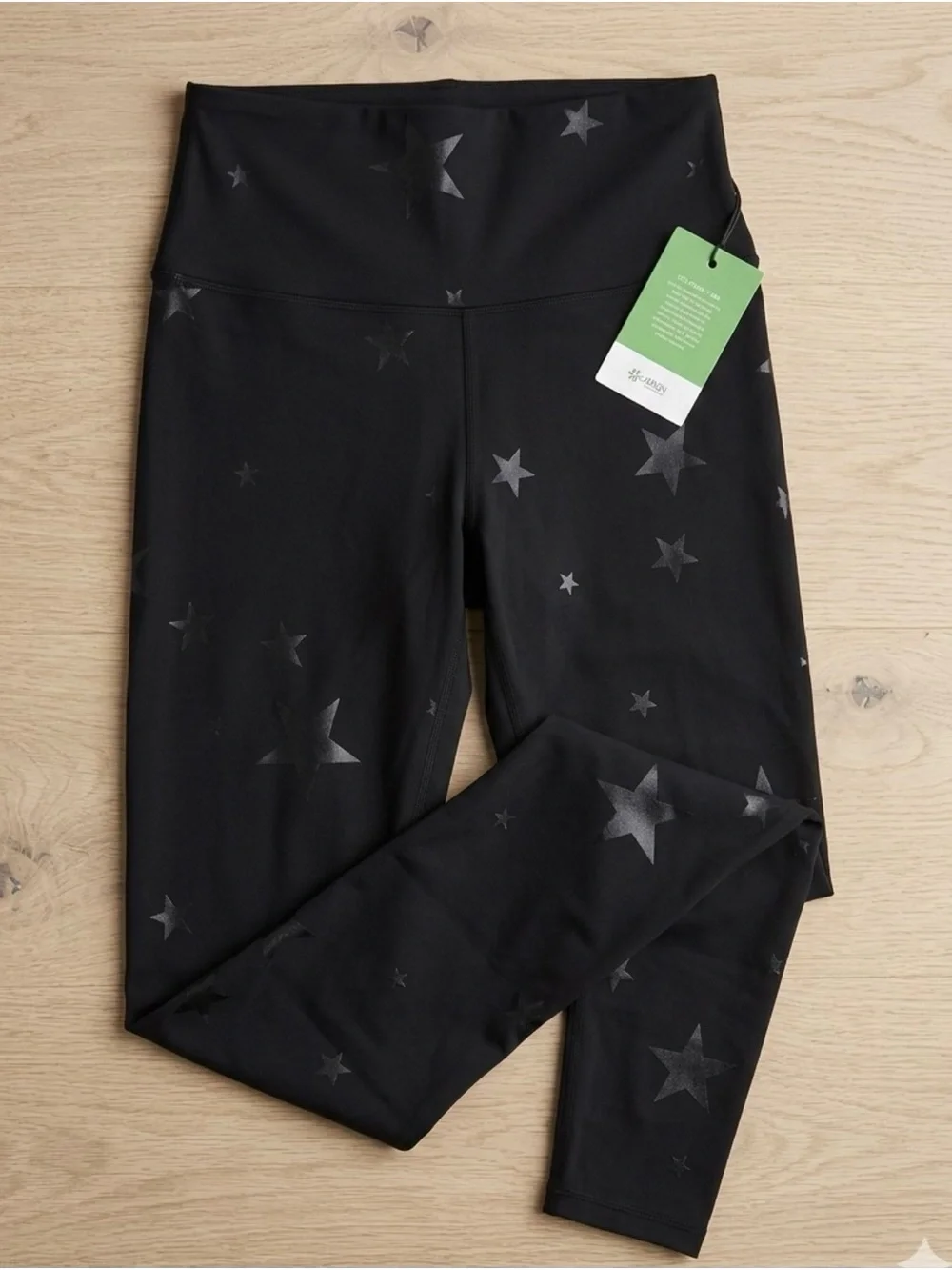 NWT! Mono B Black Star Print Leggings